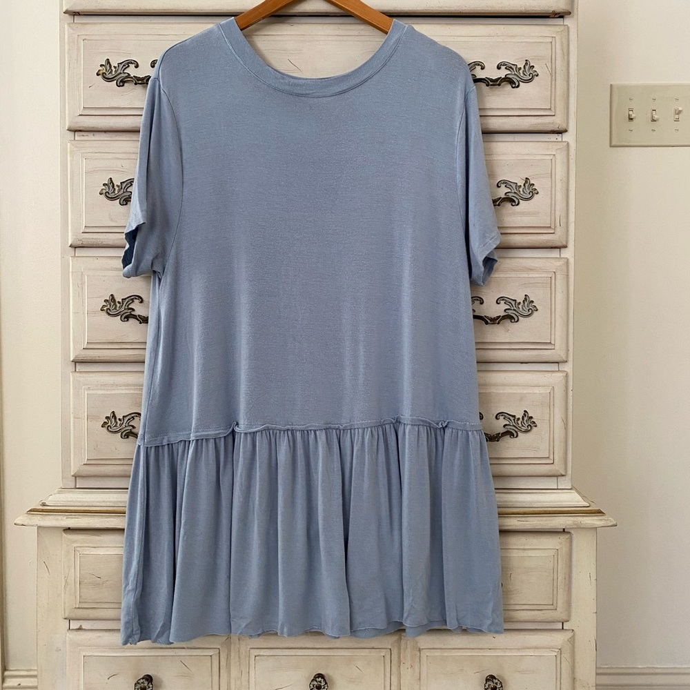 Dusty Blue Babydoll Top